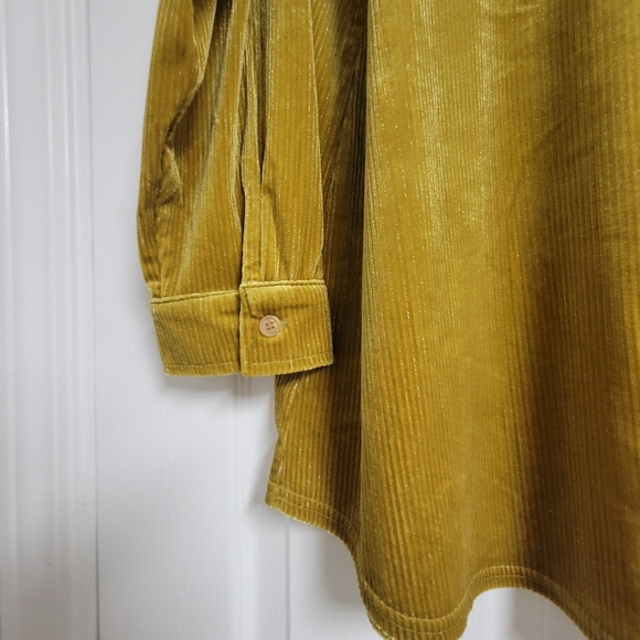 Soft Surroundings NWT Amber Textured Ribbed Velvet Boyfriend Tunic Shirt. - Picture 7 of 12